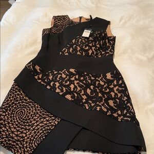 BCBG Maxazria Dalia Fully Lined Dress Cheetah Print Black Womens Size 6